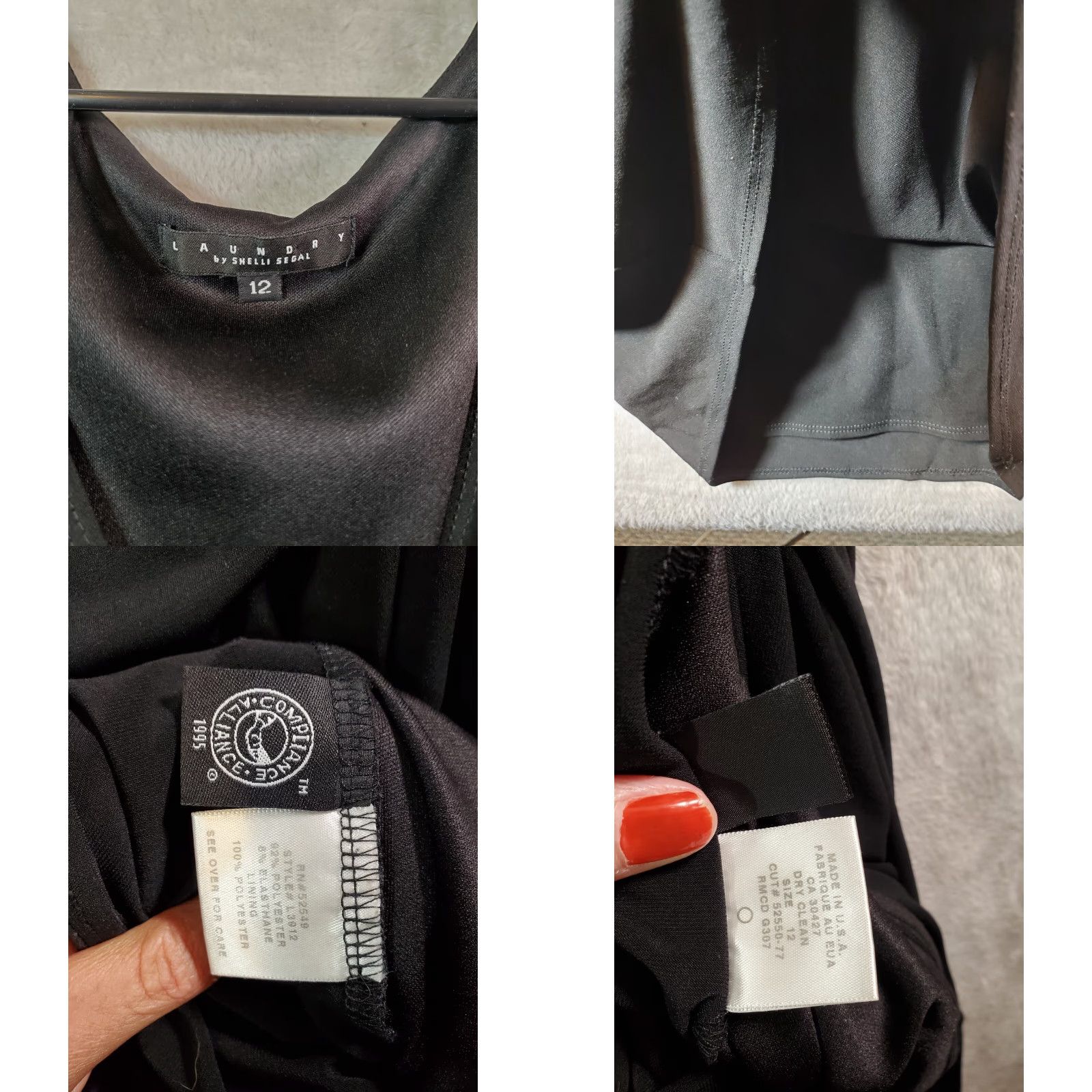 Laundry by Shelli Segal Laundry by Shelli Segal Maxi Dress Womens 12 Black Long Sleeve V Neck Size XL / US 12-14 / IT 48-50 - 8 Thumbnail