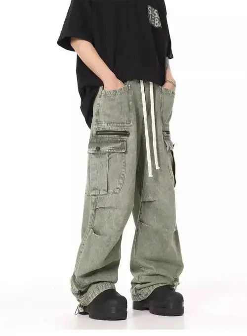 Designer baggy flared skate hiphop cargo jeans Size US 34 / EU 50 - 3 Thumbnail