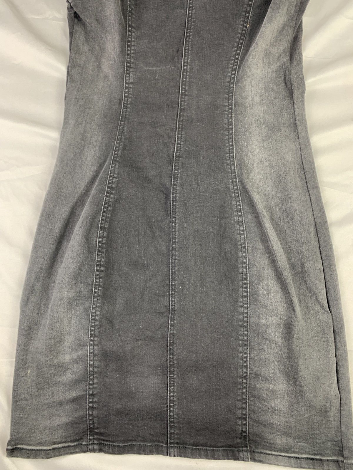 Hollister Hollister US Gray Washed Stretchy Jeans Button up Mini Dress Size L / US 10 / IT 46 - 8 Thumbnail