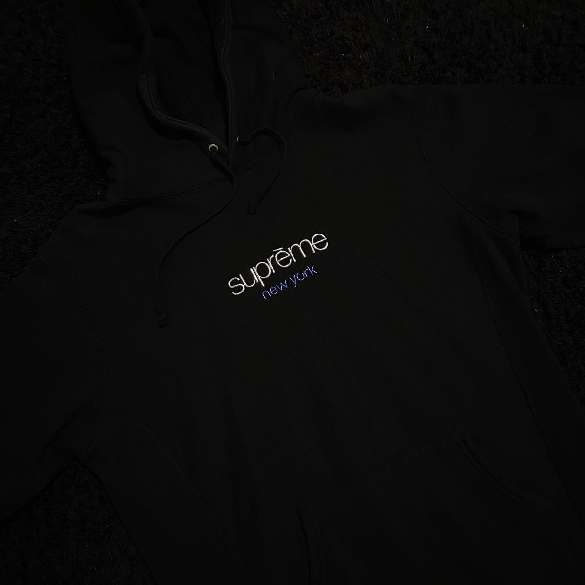 Supreme Supreme Classic Logo Hooded Sweatshirt FW/2016 ( Black 