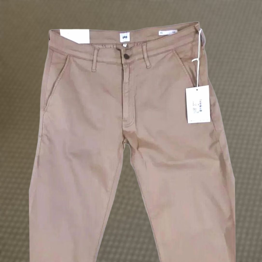 Edwin VINTAGE Edwin Pants Mens 31x32 Beige Otis Endurance Chino Zip Straight Stretch New Size US 31 - 1 Thumbnail