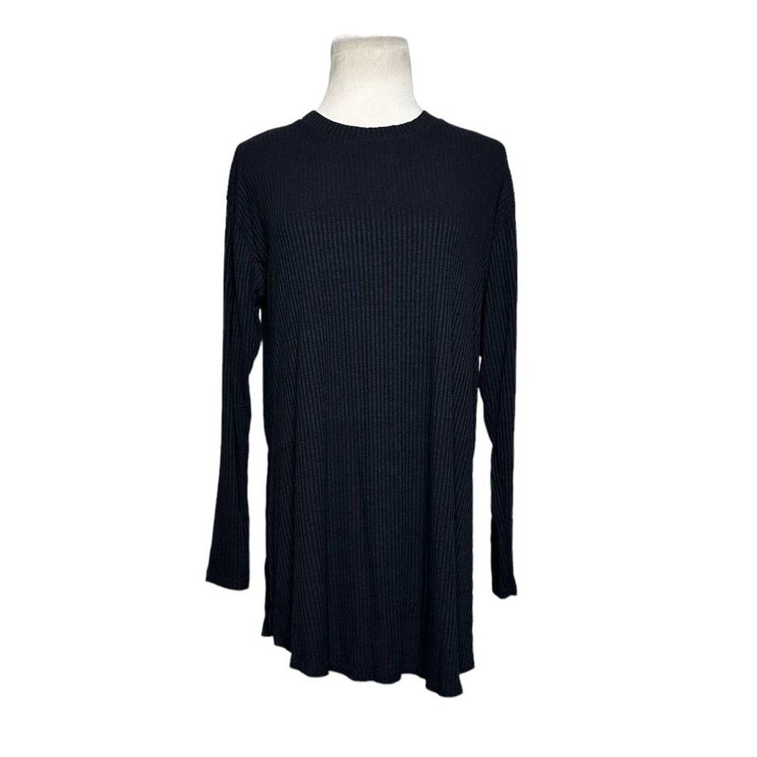 Asos Asos black crew neck long sleeves side slits sweater size 4 Size S / US 4 / IT 40 - 1 Thumbnail