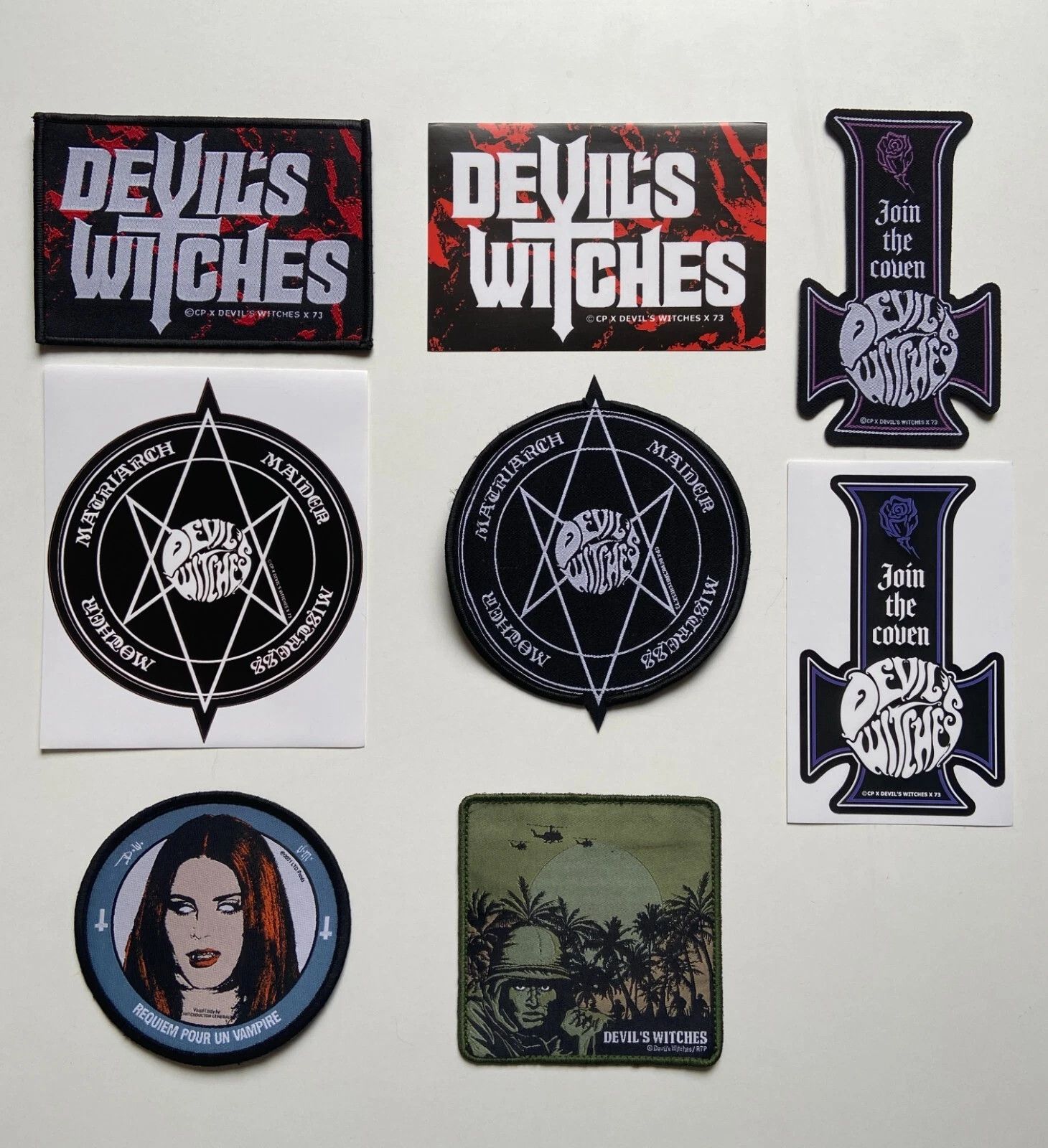 Other 5 x THE DEVIL'S WITCHES - RARE WOVEN PATCHES + STICKERS Size ONE SIZE - 1 Preview