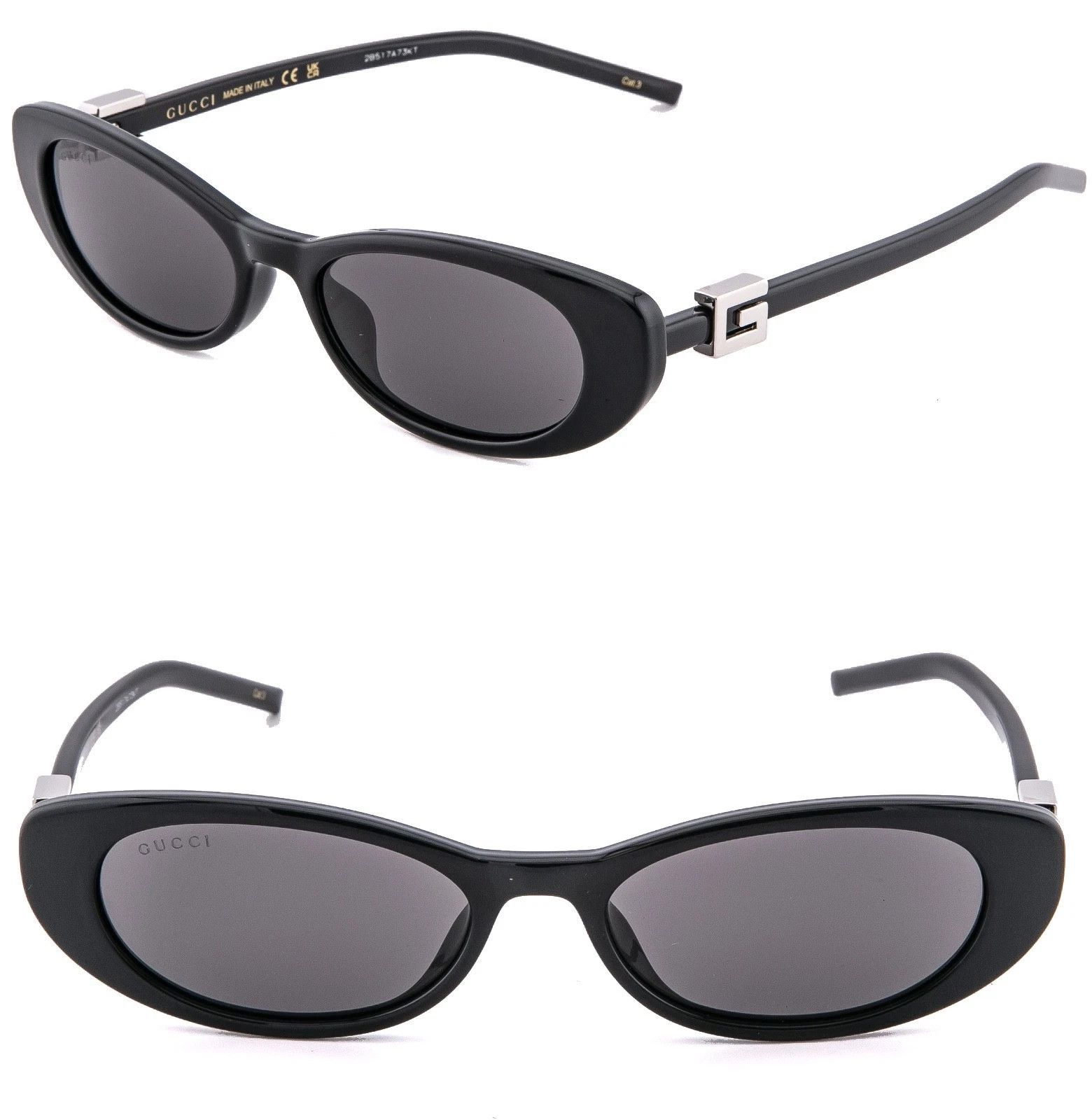 NEW Gucci GG1684SA 001 Black Grey Unisex Oval Sunglasses GG 1684SA Gucci NEW Gucci GG1684SA 001 Unisex Oval Sunglasses GG  main image 3