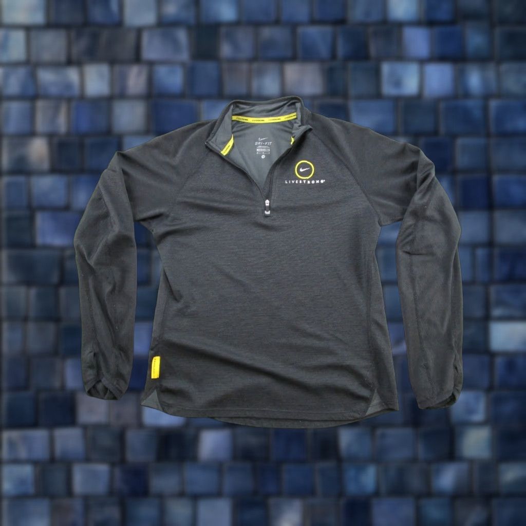 Nike Nike Womens M Black Live Strong 1/4 Zip Pullover Lance Armstrong Y2K Cycling Shirt Pullover Mens Womens No? Size M / US 6-8 / IT 42-44 - 1 Thumbnail