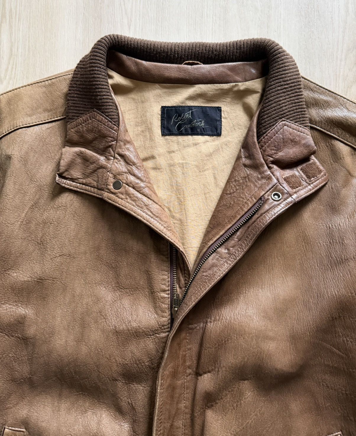 Vintage Vintage Robert Comstock Soft Leather Bomber Sz 44 *Distresse Size US L / EU 52-54 / 3 - 5 Thumbnail
