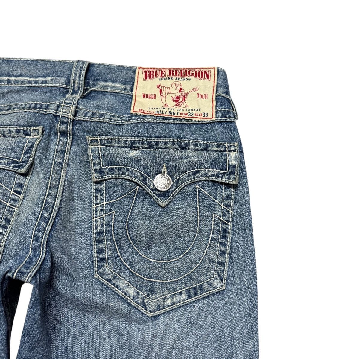 True Religion Vintage True Religion Denim Flare Jeans Distressed Size US 33 - 12 Thumbnail