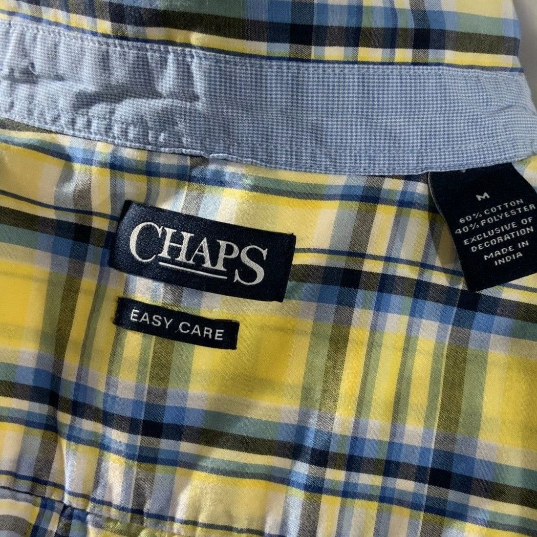Chaps Chaps Yellow Blue Plaid Short Sleeve Button Down Shirt M Size US M / EU 48-50 / 2 - 4 Thumbnail