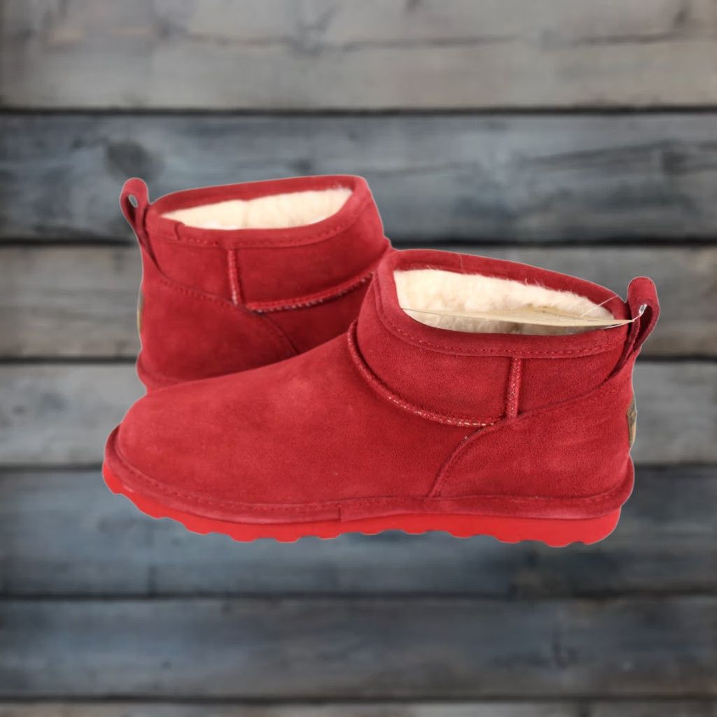 Vintage Bearpaw Women's Shorty Boots Waterproof Size 9 Red Dahlia Boots Size 30" / US 8 / IT 44 - 1 Thumbnail