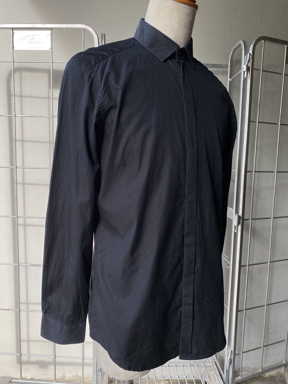 Dolce & Gabbana DOLCE & GABBANA Men black long-sleeved shirt, formal style Size US XXS / EU 40 - 9 Thumbnail