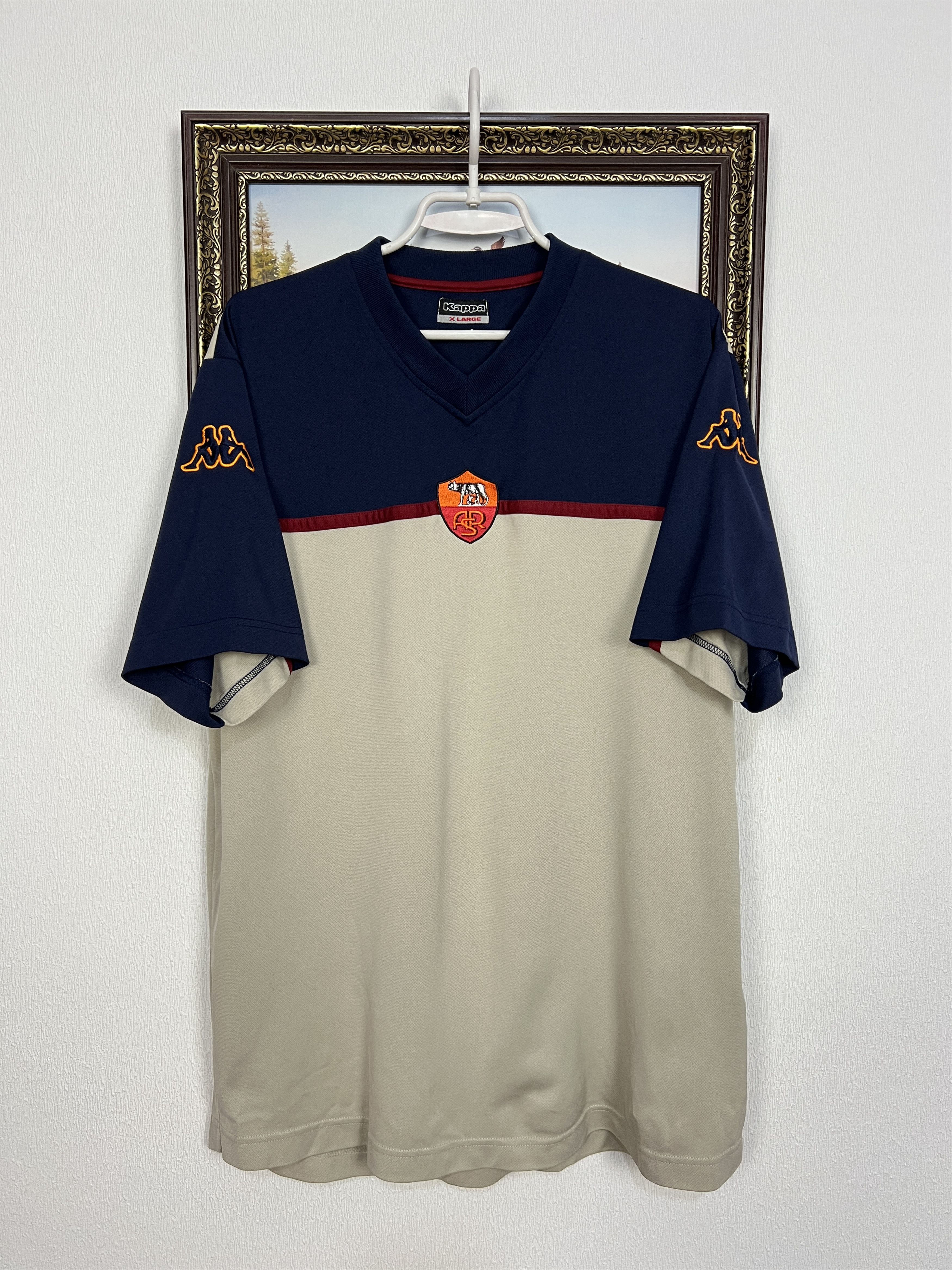 Kappa Vintage AS Roma Football Train Jersey Soccer Shirt Trikot Size US XL / EU 56 / 4 - 1 Thumbnail