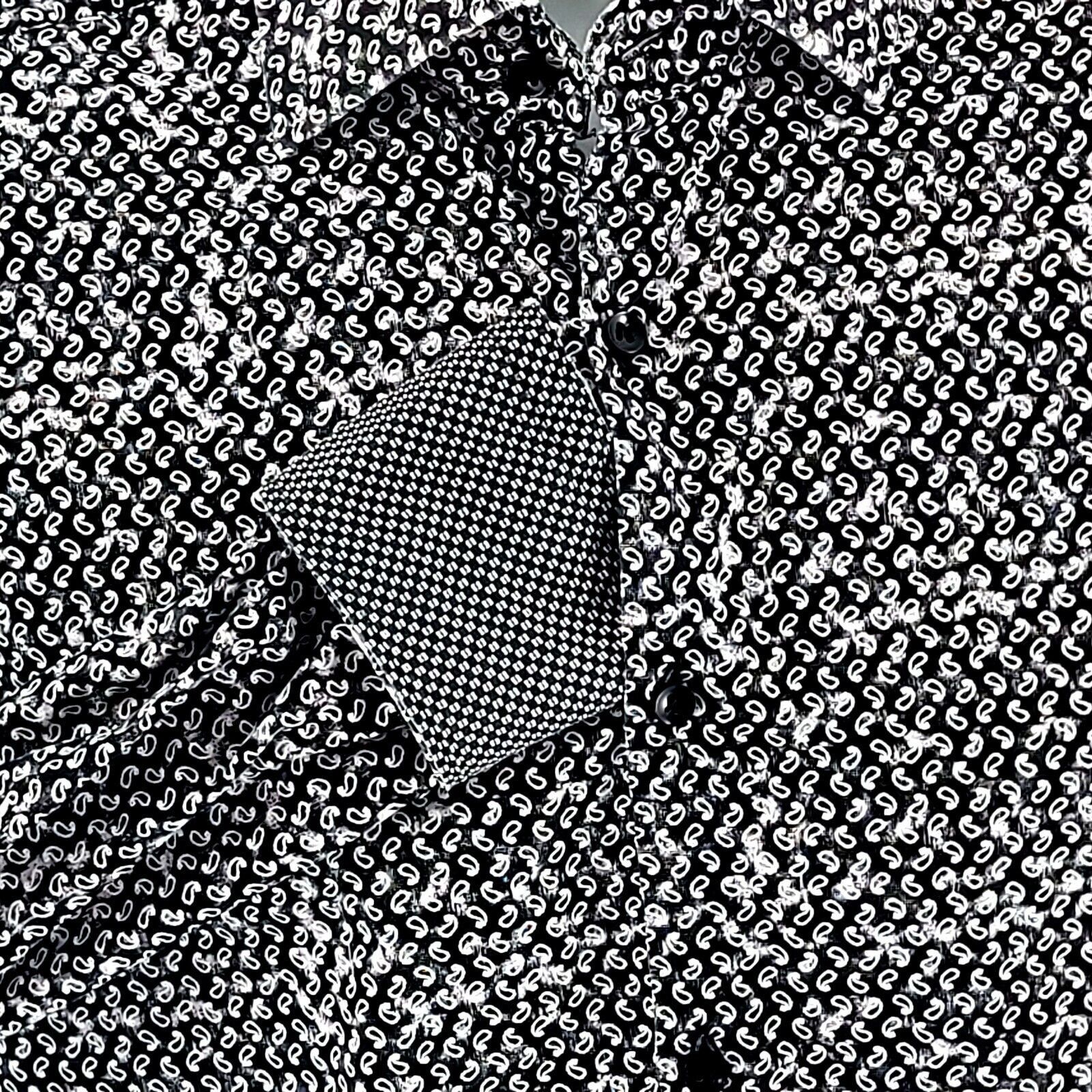 Stone Rose Stone Rose Size 2 Men's Paisley Gray Flip Cuff Cotton Collar Size US XS / EU 42 / 0 - 2 Thumbnail