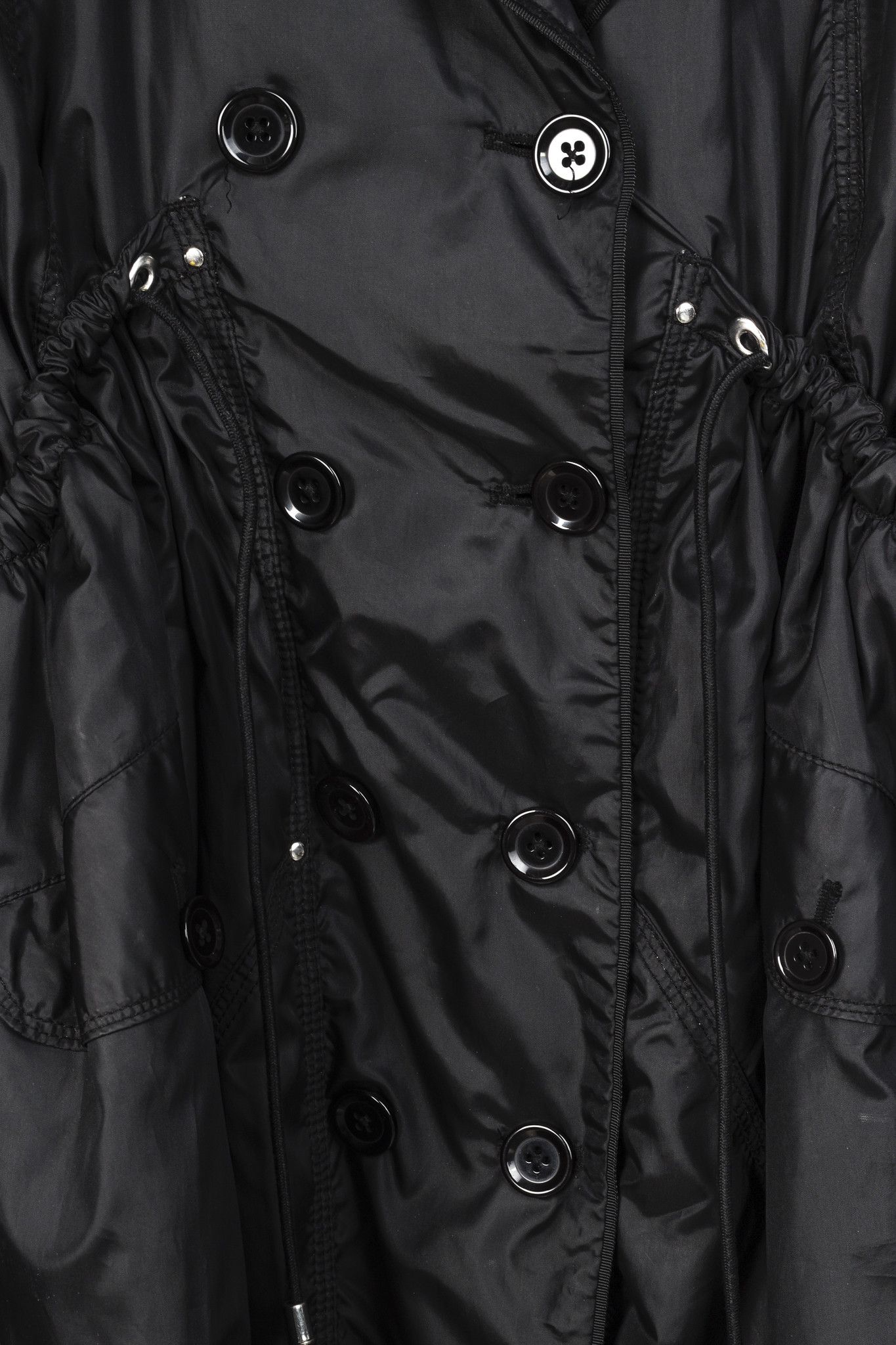 Other High Use Black Ruched Nylon Trenchcoat Size L / US 10 / IT 46 - 7 Thumbnail