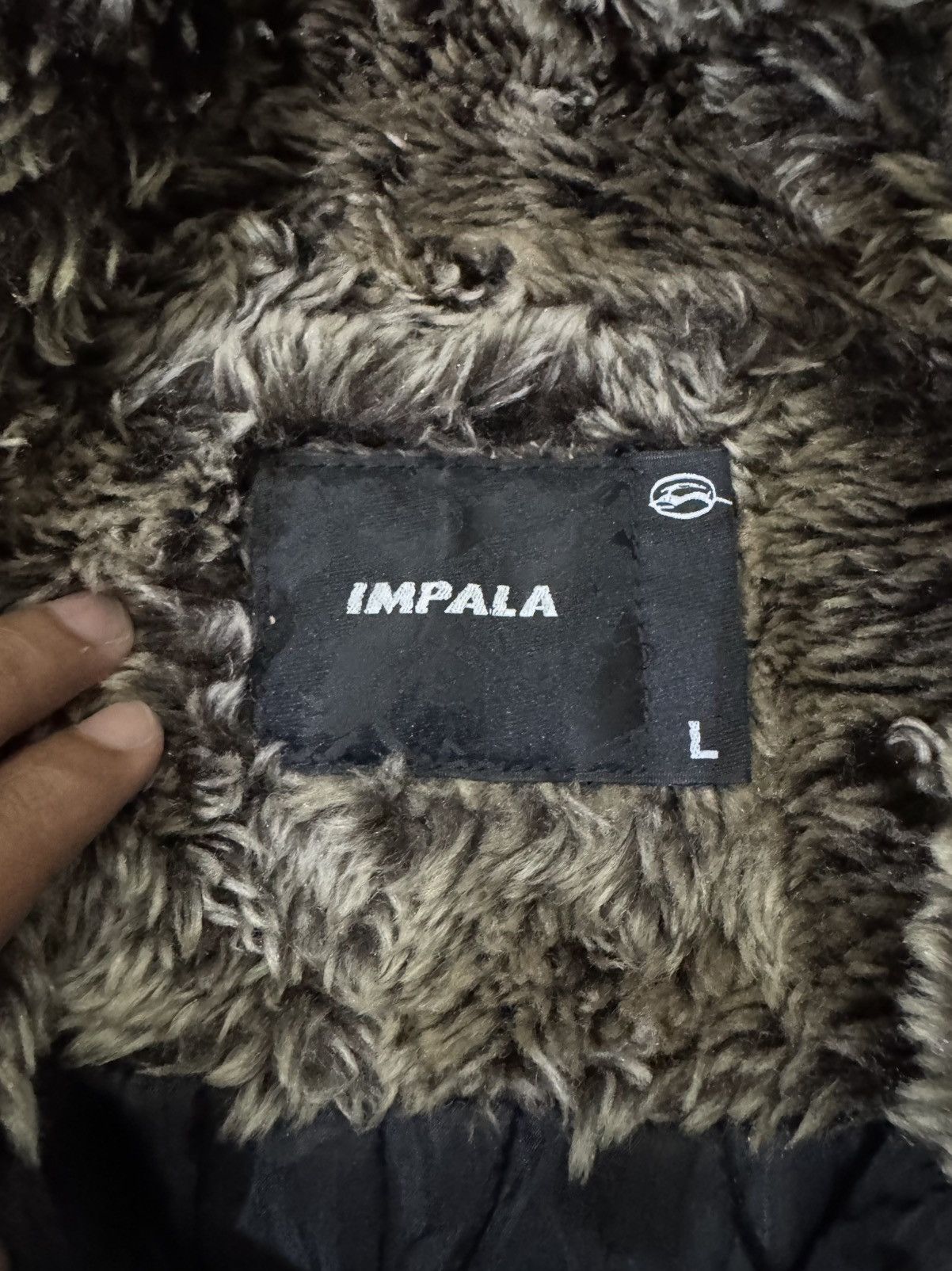 Le Grande Bleu (L.G.B.) IMPALA BLACK WASH FAUX FUR STUDDED JACKET Size US L / EU 52-54 / 3 - 8 Thumbnail