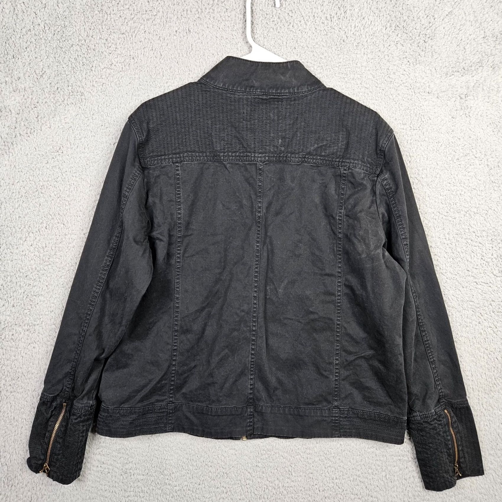 Vintage Aventura Jacket Women's Full Zip Black Solid Size L Polyester Casual Travel Regular Fit Size L / US 10 / IT 46 - 2 Thumbnail