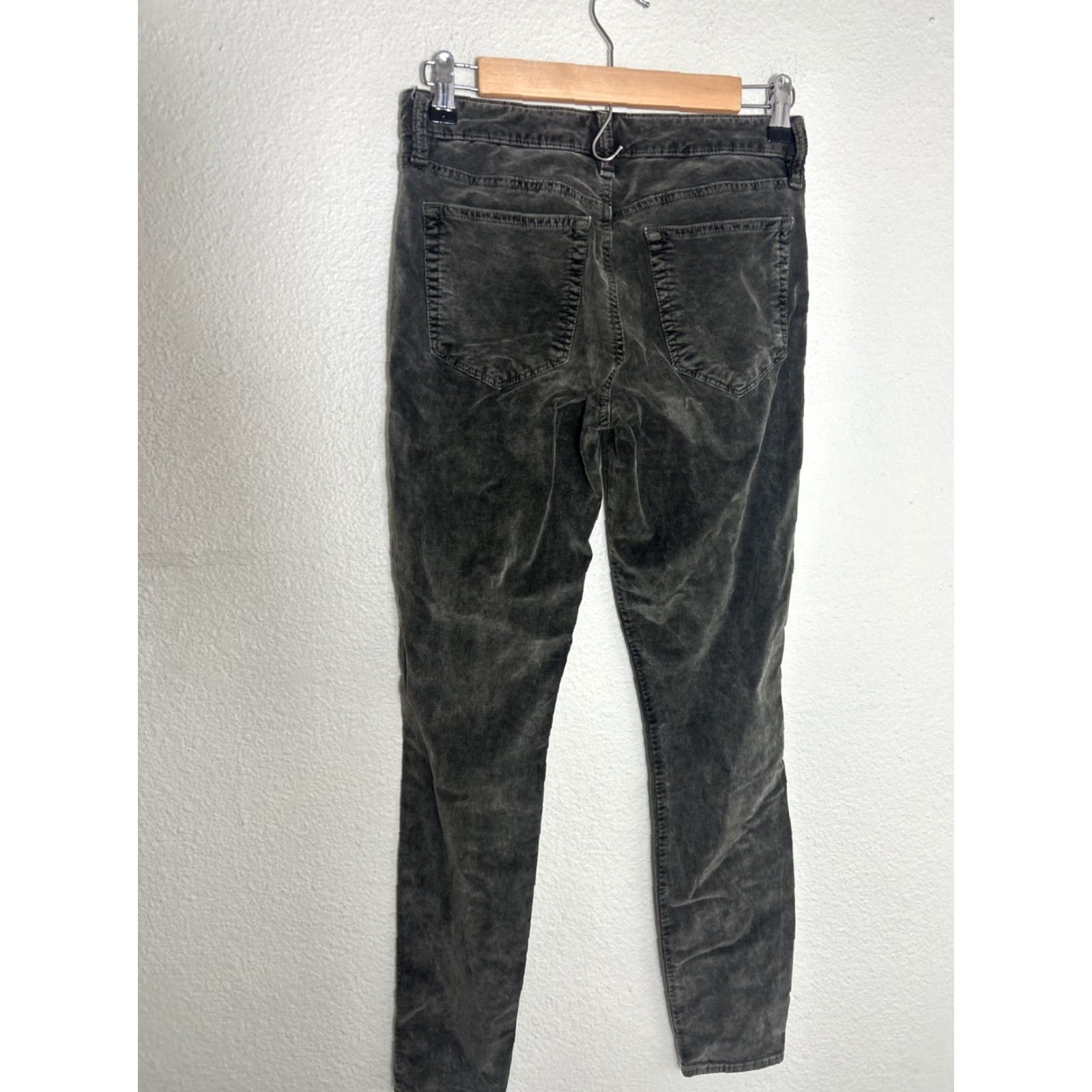 Lucky Brand LUCKY BRAND Olive Mottled Crushed Velvet AVA SUPER SKINNY Jeans 2/26 Women Regular Zip 29in Inseam Khaki Green Size 26" / US 2 / IT 38 - 7 Thumbnail