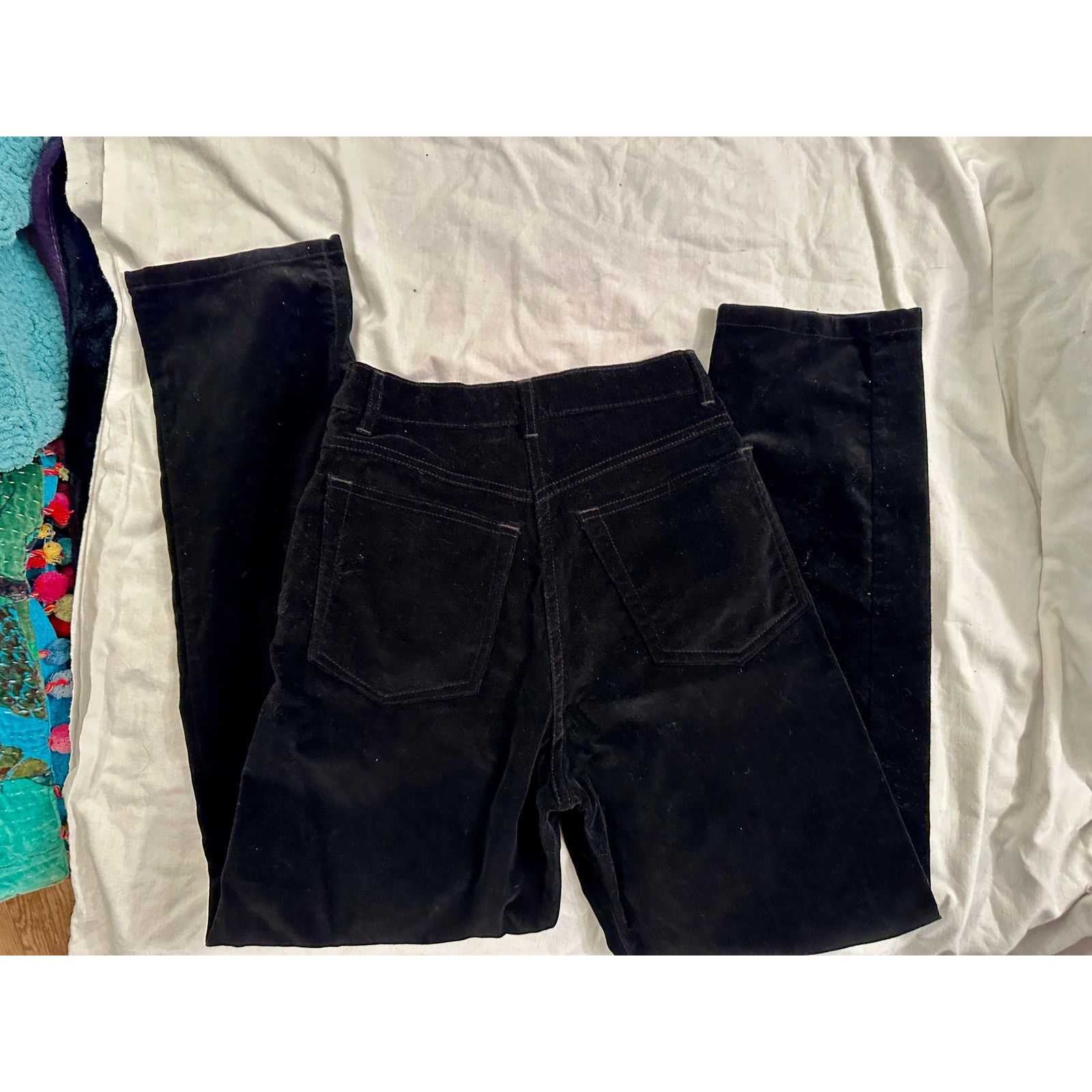 Ralph Lauren 80'S RALPH LAUREN BLACK COTTON VELVET HIGH WAISTED JEANS 27 Size 27" / US 4 / IT 40 - 2 Thumbnail