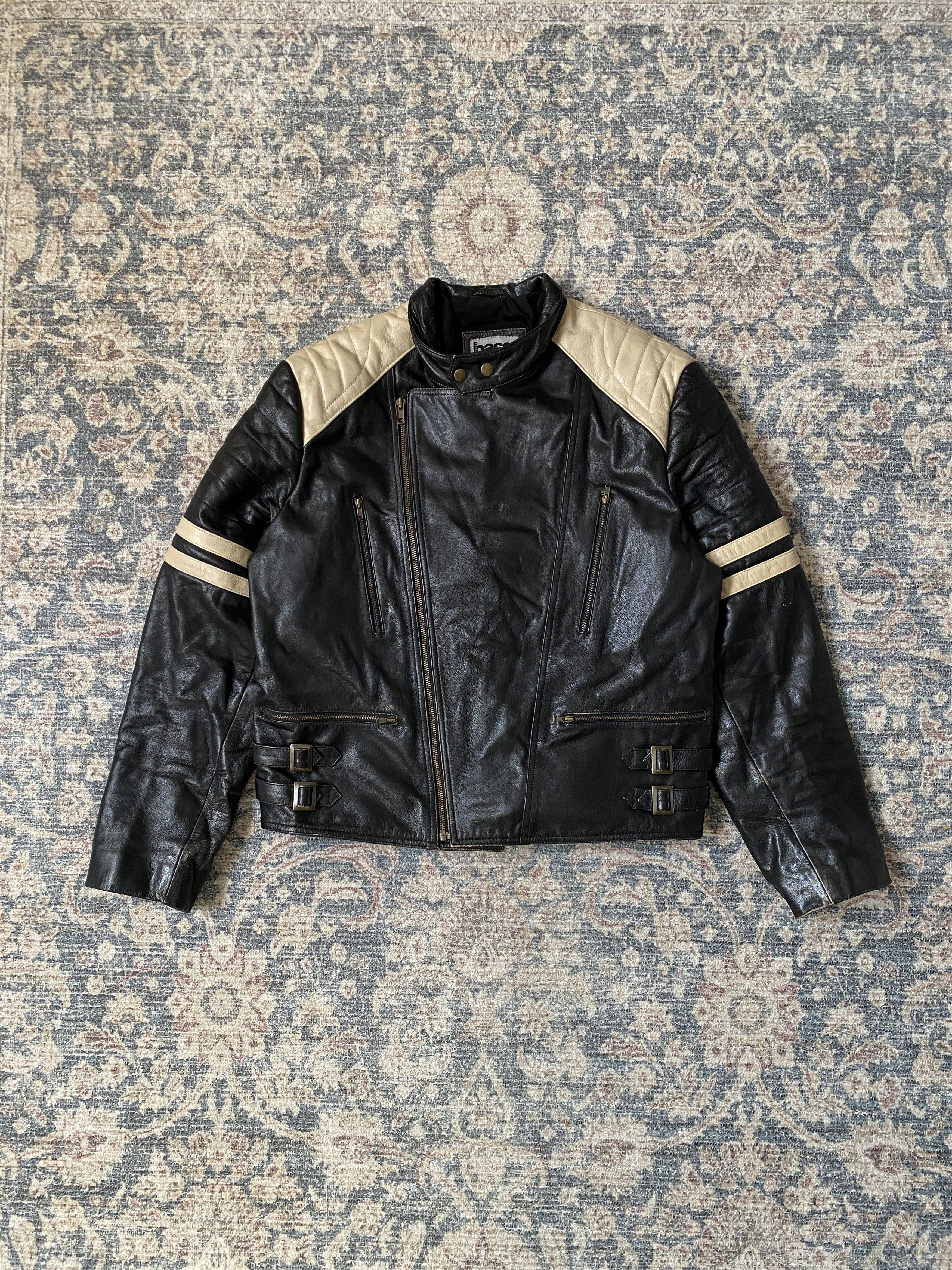 image of Archival Clothing x Leather Jacket Vintage 90's Biker Leather Distressed Jacket in Black (Size Smal