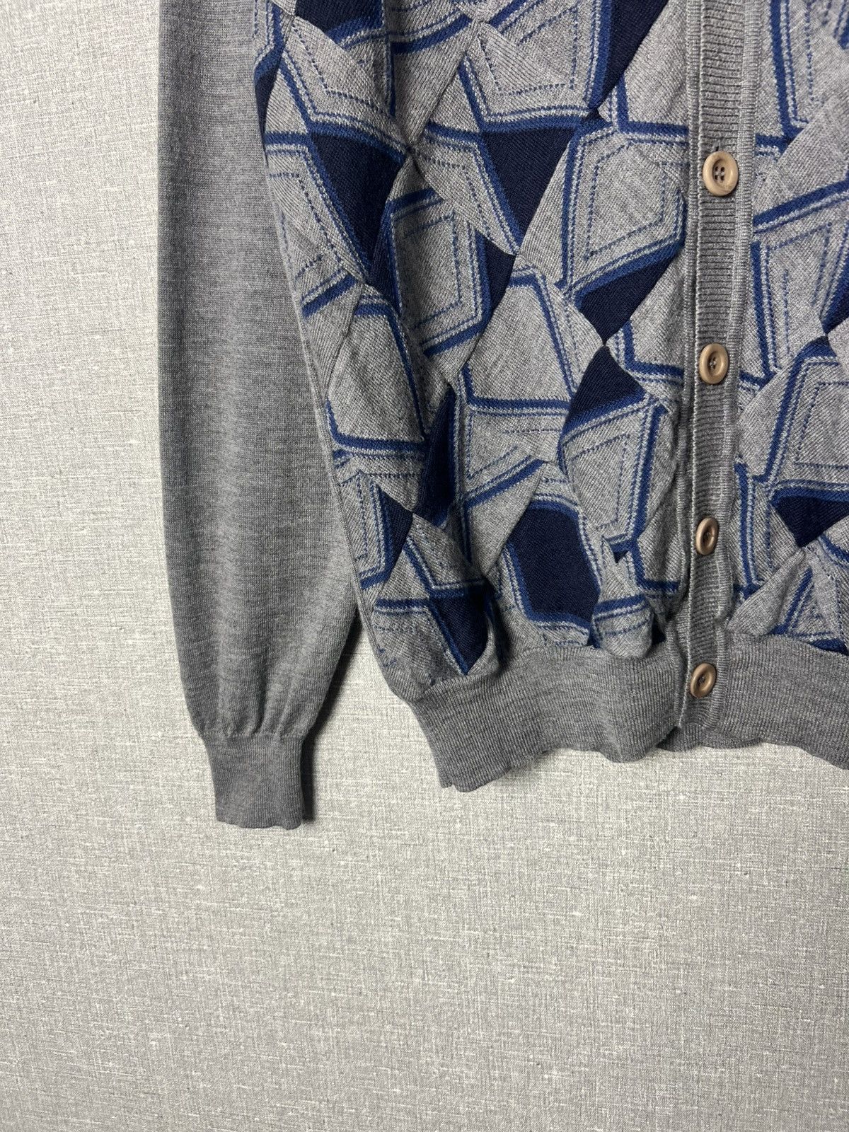 Maison Margiela Maison Margiela Geometric Pattern Wool Cardigan Mens Sweater Size US XL / EU 56 / 4 - 6 Thumbnail