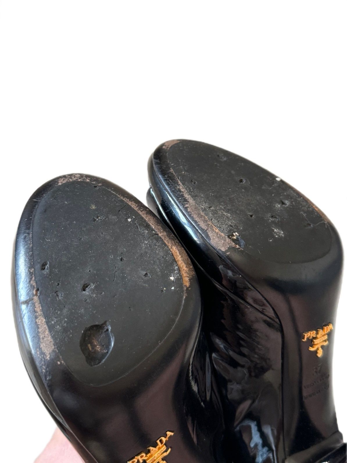 Prada PRADA Patent open toe shoes Size US 7 / IT 37 - 11 Thumbnail