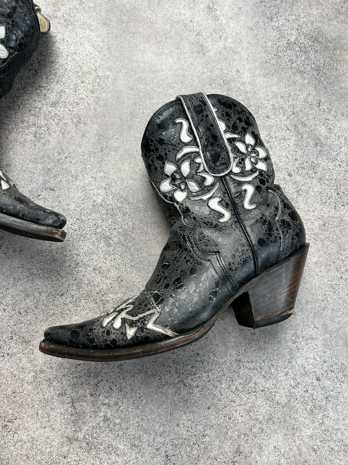 Tony Lama Mezcalero floral print leather western cowboy boots Size US 8 / IT 38 - 3 Thumbnail