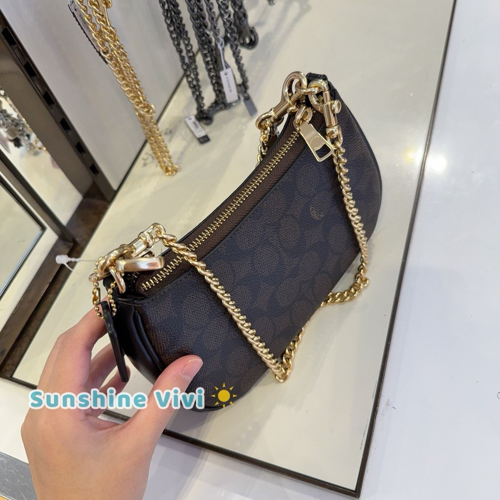 Coach NWT Bundle Coach Teri Mini Bag CW323 & CAX00 Chain Gold Size ONE SIZE - 15 Thumbnail