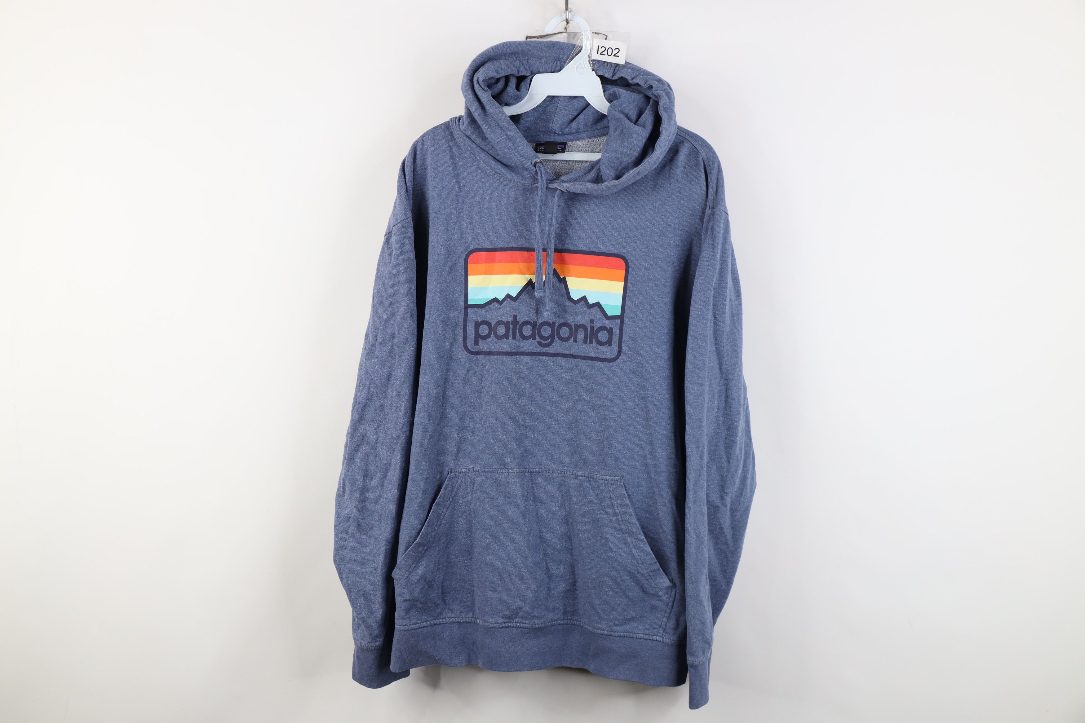 Patagonia Patagonia Cotton Retro Line Logo Hoodie Sweatshirt Blue Size US L / EU 52-54 / 3 - 1 Thumbnail