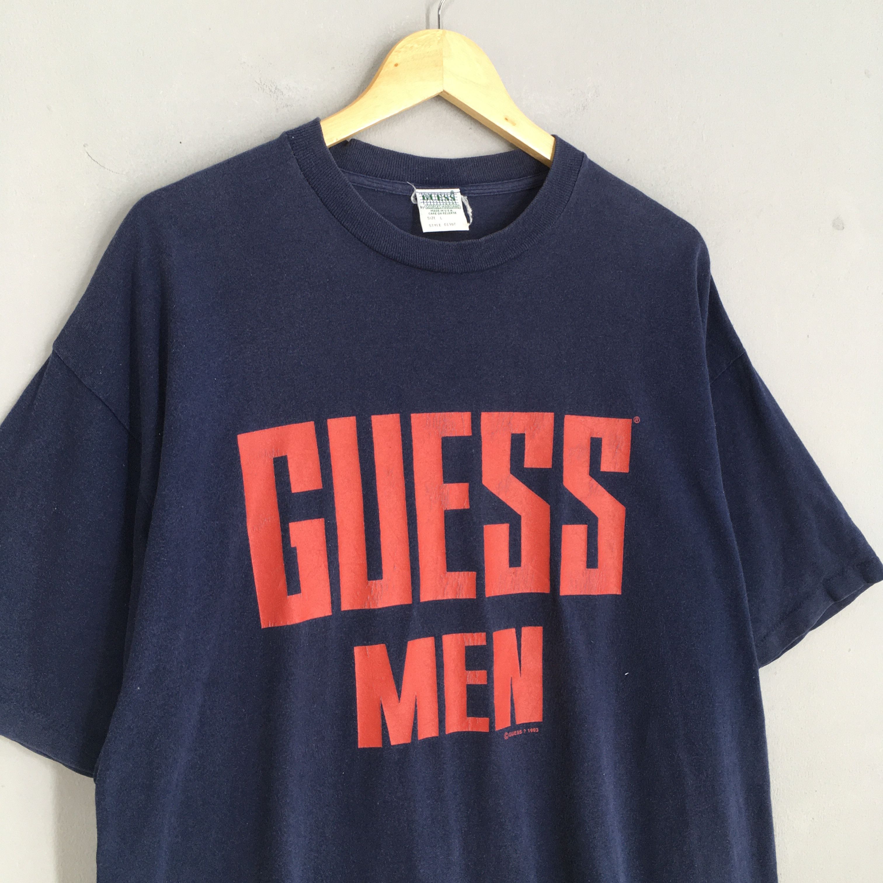 Guess Vintage 90's Guess Men Usa Blue T shirt Large Size US L / EU 52-54 / 3 - 3 Thumbnail