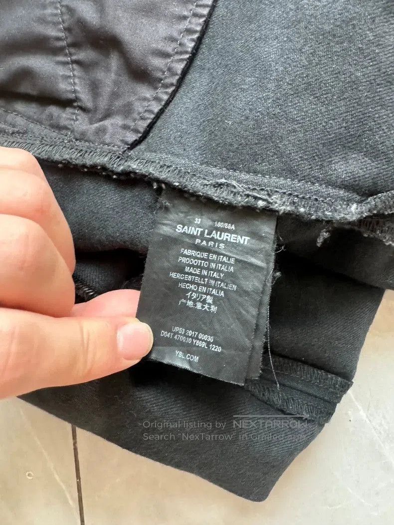 Saint Laurent Paris YSL Saint Laurent Distressed Black Jeans. Size US 31 - 5 Thumbnail