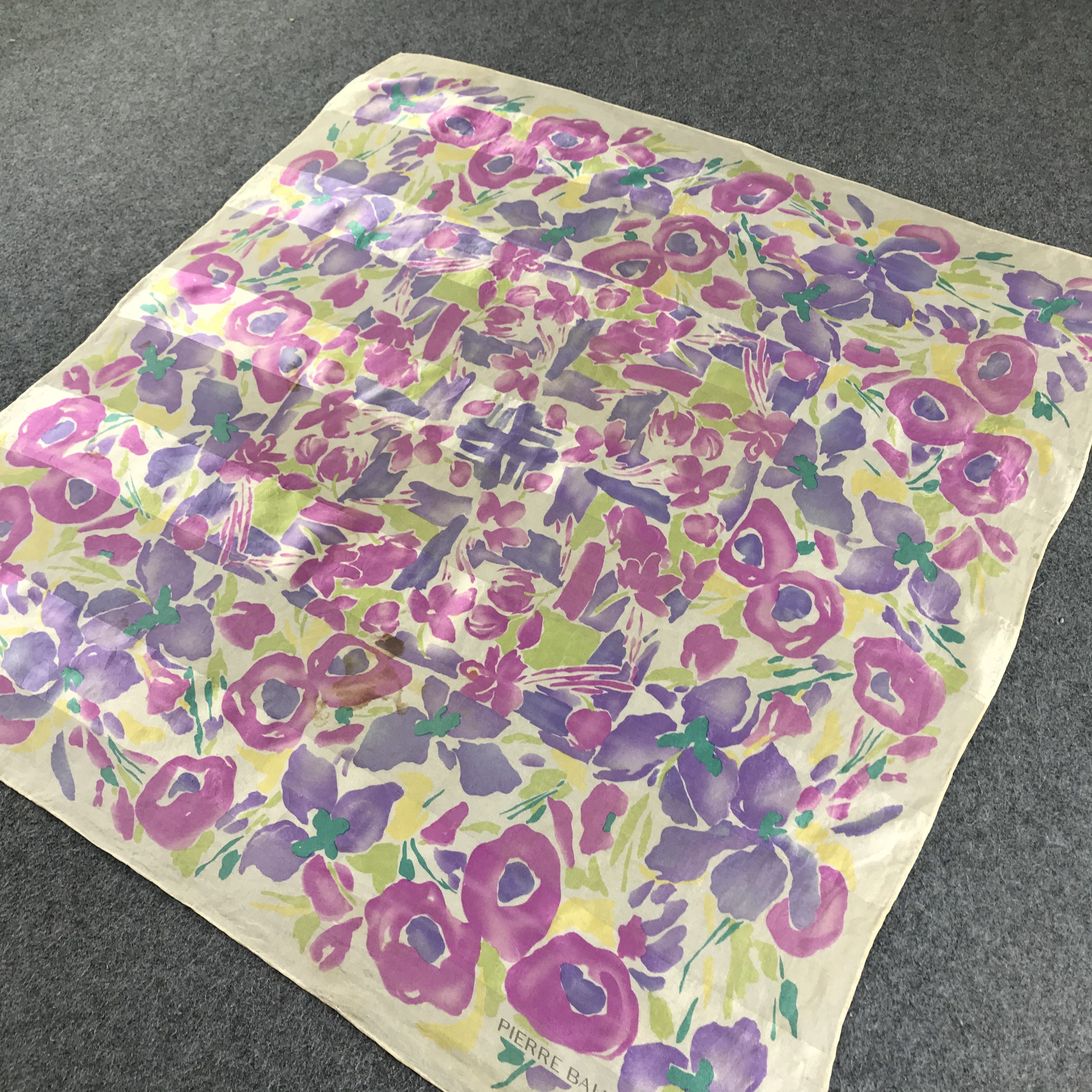 Pierre Balmain Vintage Pierre Balmain Floral Silk Scarf M16 Size ONE SIZE - 4 Thumbnail