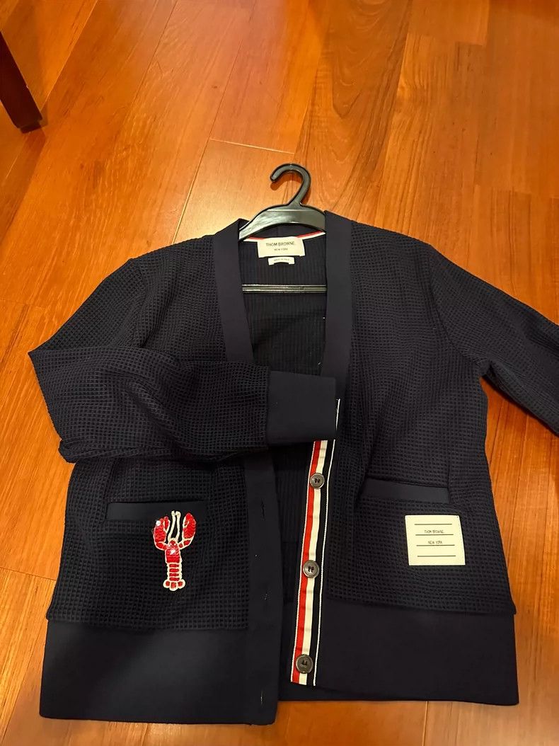 Thom Browne Thom Browne Lobster Waffle Cardigan Size 40 - dmc Size US M / EU 48-50 / 2 - 1 Thumbnail