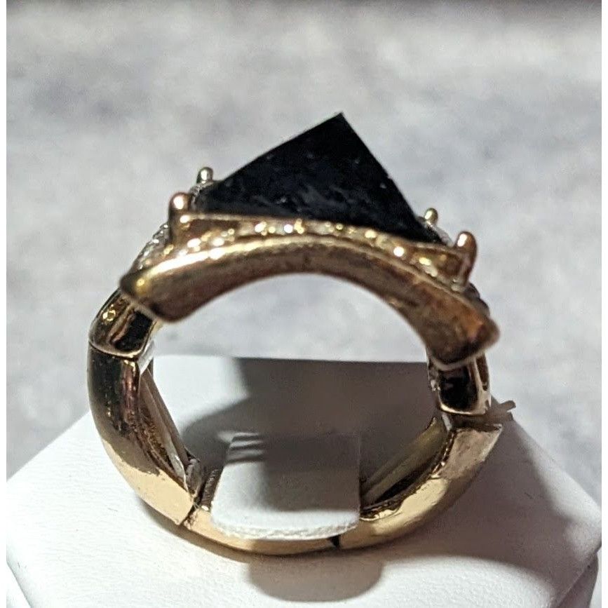 Other Art Deco Style Glam Black And Gold Stretch Statement Ring Si Size ONE SIZE - 5 Thumbnail