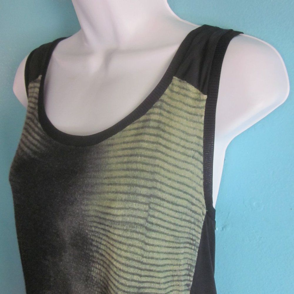 Elie Tahari Elie Tahari Womens Sleeveless Black Silk Tank Green Front Si Size L / US 10 / IT 46 - 5 Thumbnail