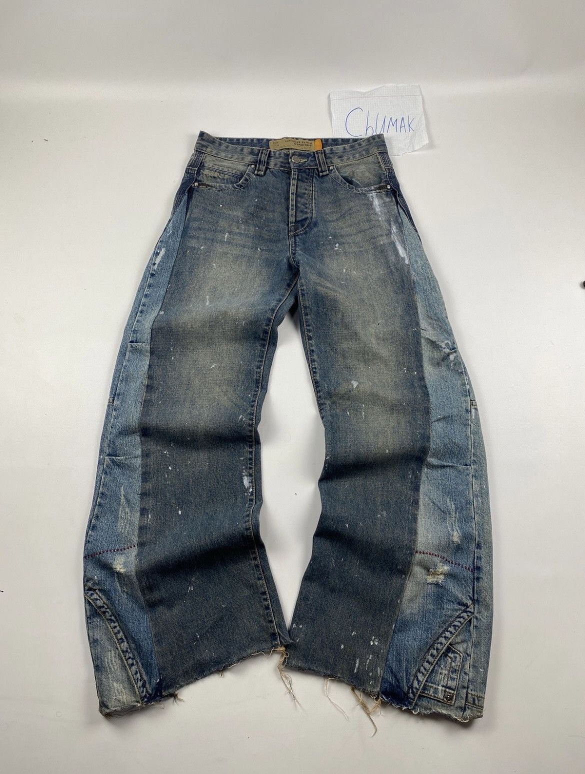 image of Archival Clothing x Vintage Jeans Dirty Pants Patchwork Crash Denim Thrashed Distressed in Blue (Si