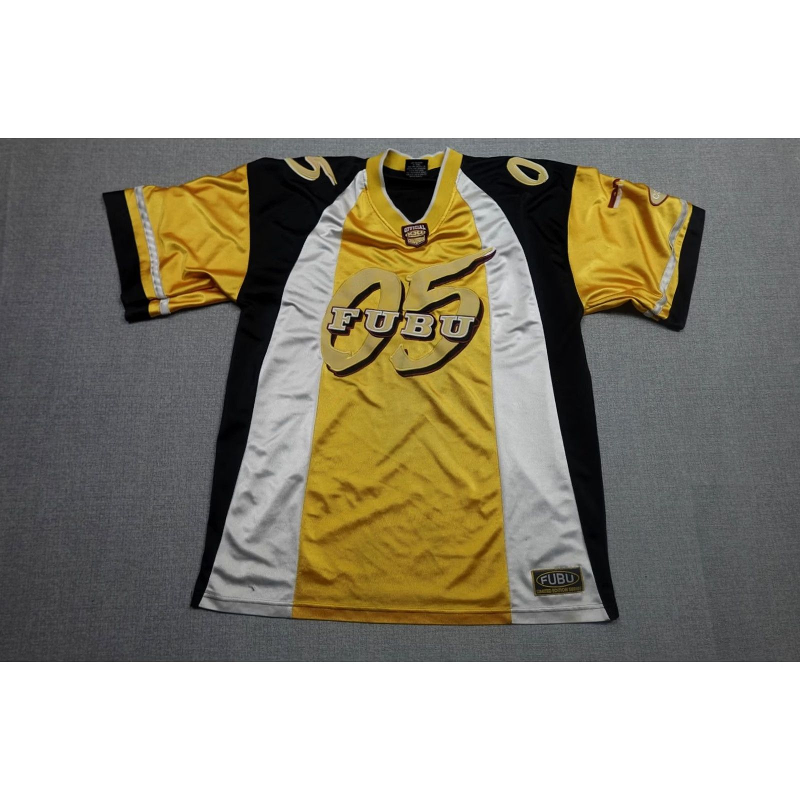 Fubu VINTAGE FUBU Football Jersey Mens XL Yellow Black Limited Edition Heavyweight Size US XL / EU 56 / 4 - 4 Thumbnail