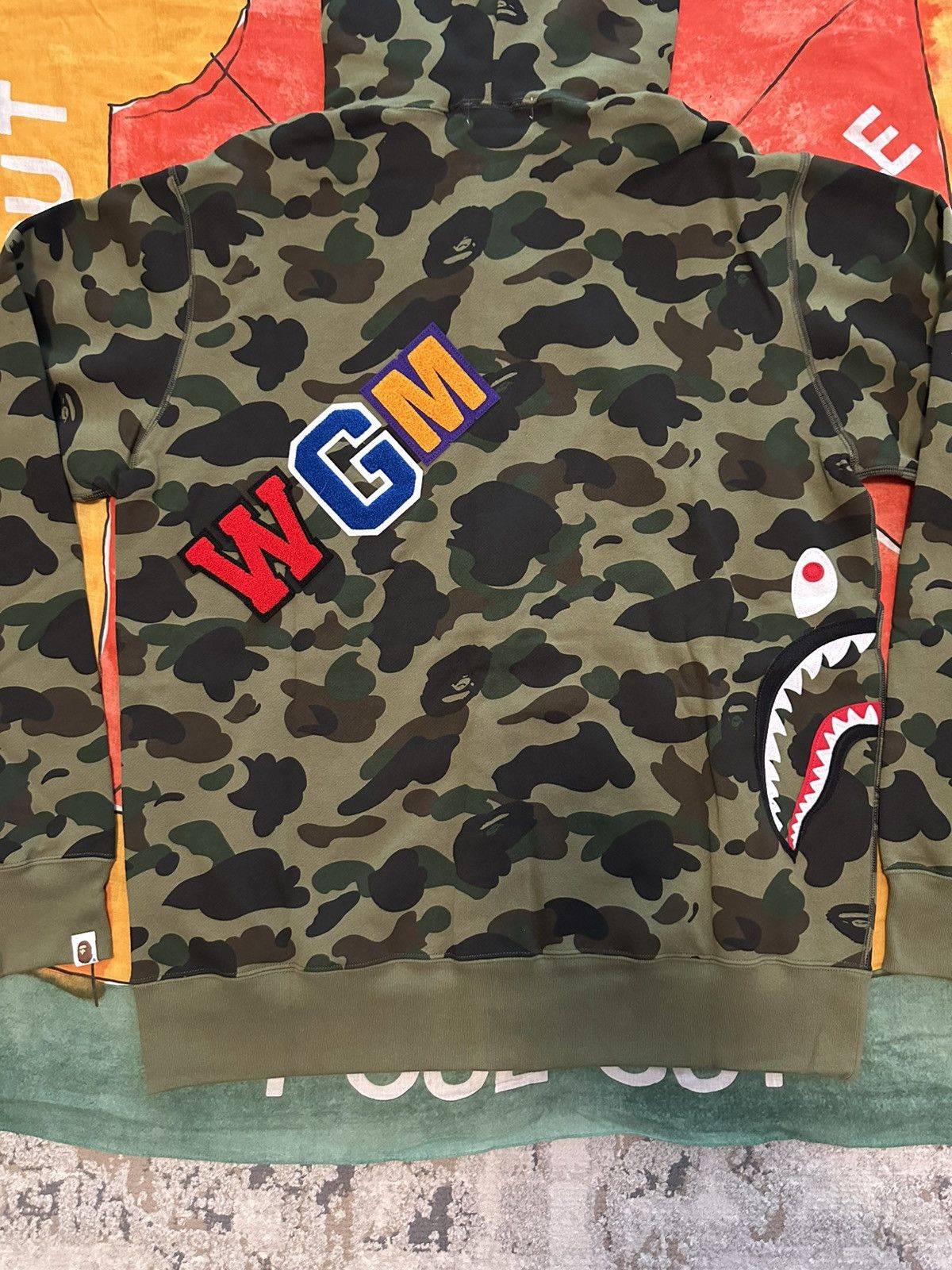 Bape BAPE 1st camo green multi shark full zip hoodie Size US XXL / EU 58 / 5 - 11 Thumbnail