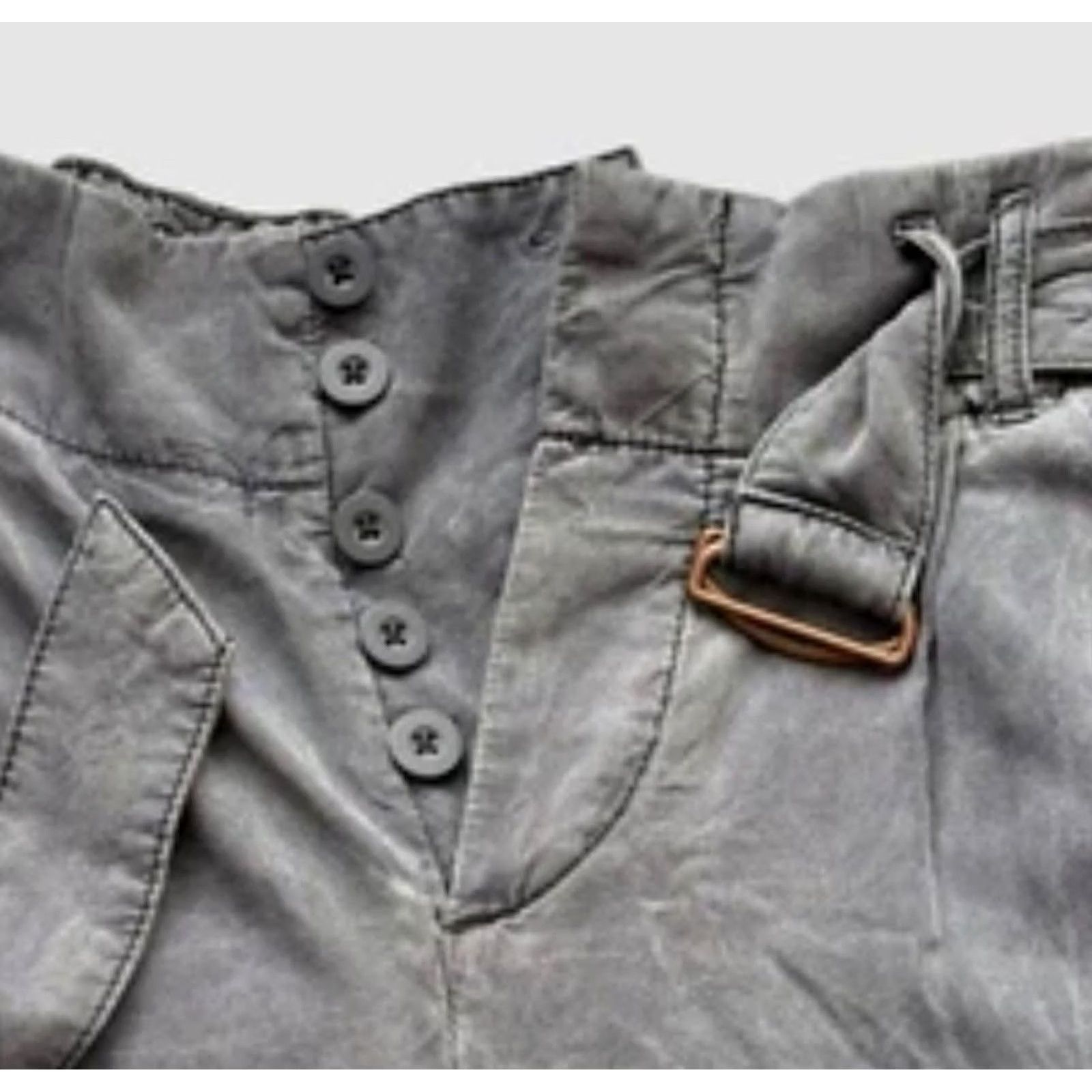 Free People Free People Pants Womens 2 Gray Utility Cargo Straight Leg Belted Button Fly Size 26" / US 2 / IT 38 - 5 Thumbnail