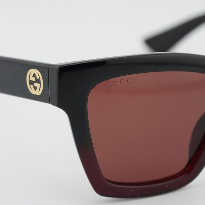 Gucci Gucci GG1714S 009 Sunglasses Black / Red Square Frame Size ONE SIZE - 9 Thumbnail