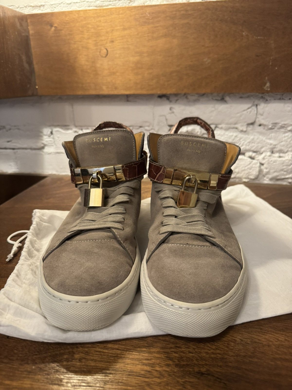 Buscemi Buscemi Gold Locker Suede Hight Tops Size US 9.5 / EU 42-43 - 2 Thumbnail