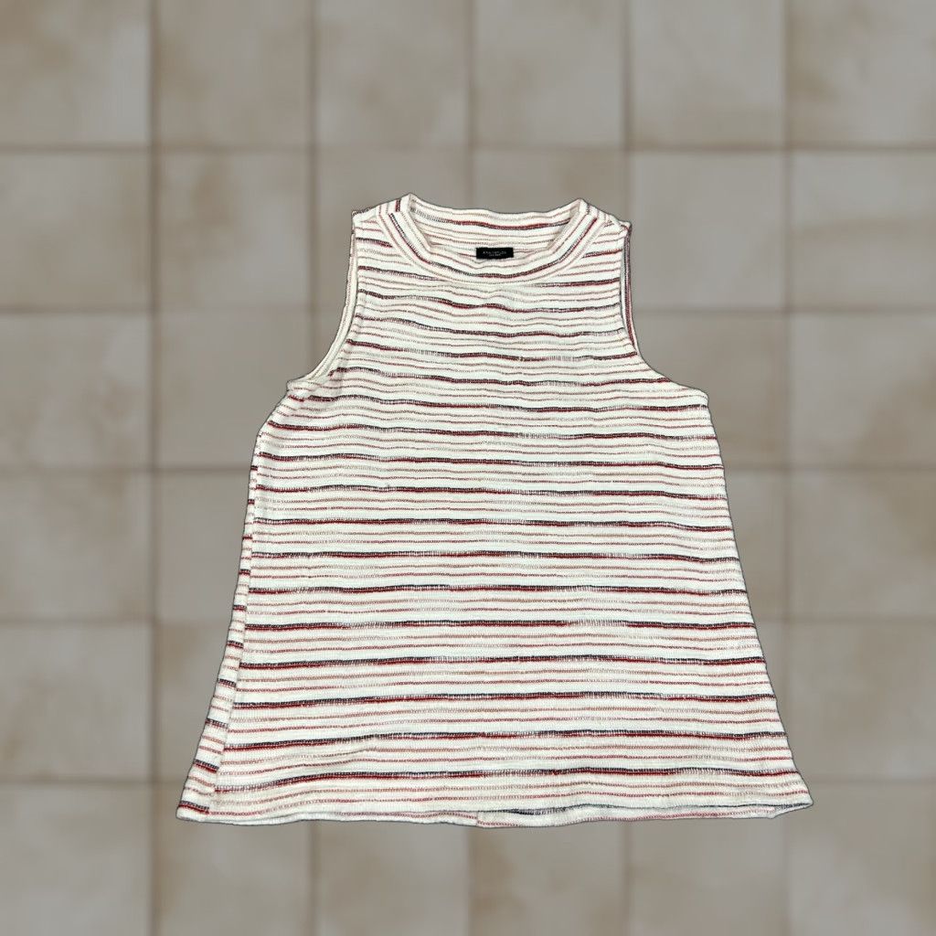 Vintage Ann Taylor tank top Womens Small white red navy striped casual knit factory Size S / US 4 / IT 40 - 1 Thumbnail