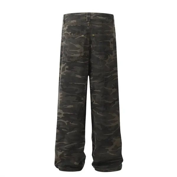 VIBE American contrast camouflage loose straight-leg work jeans Size US 32 / EU 48 - 3 Thumbnail