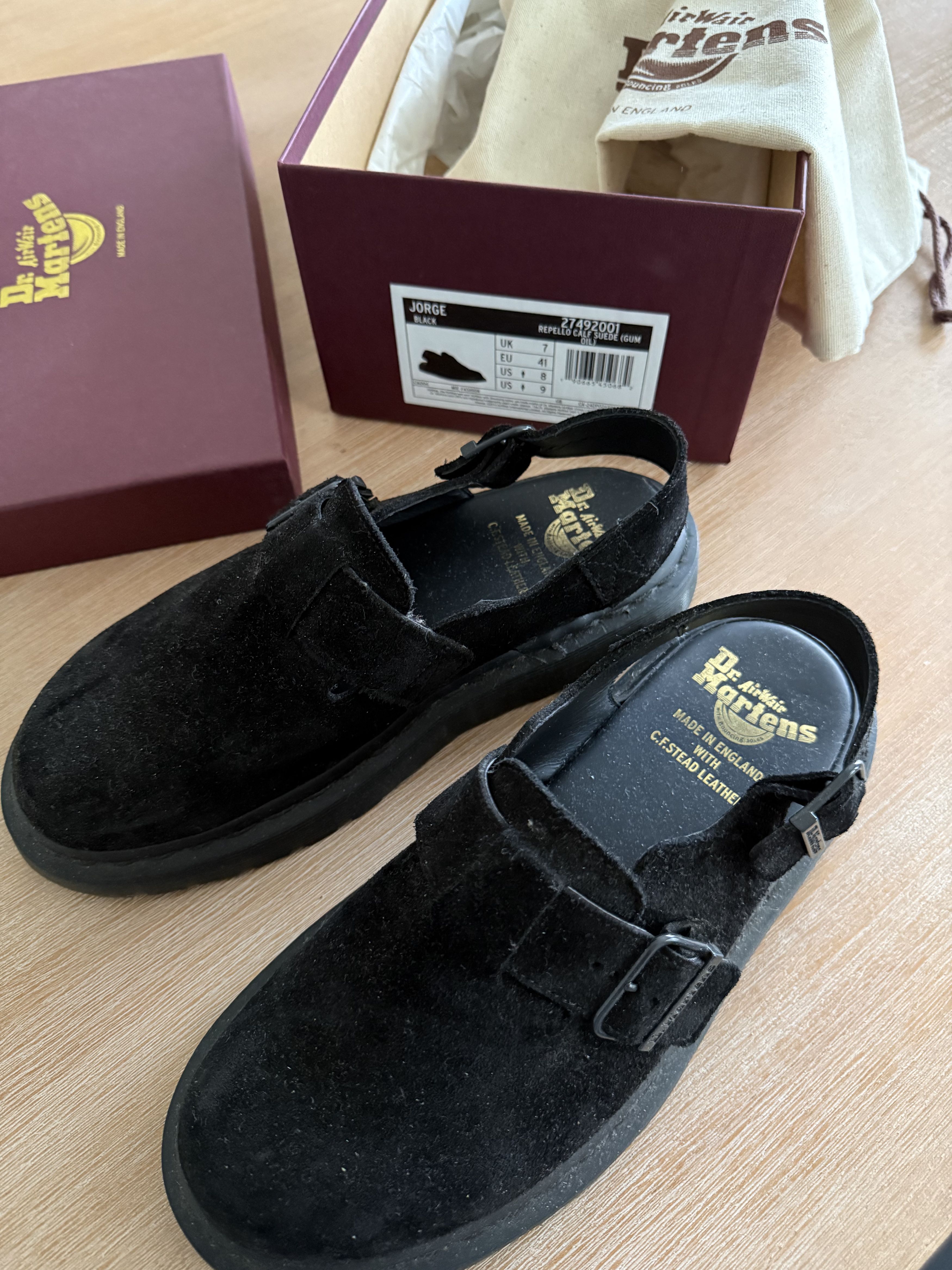 Dr. Martens Black Suede Jorge Slingback Mules Size US 8 / EU 41 - 4 Thumbnail