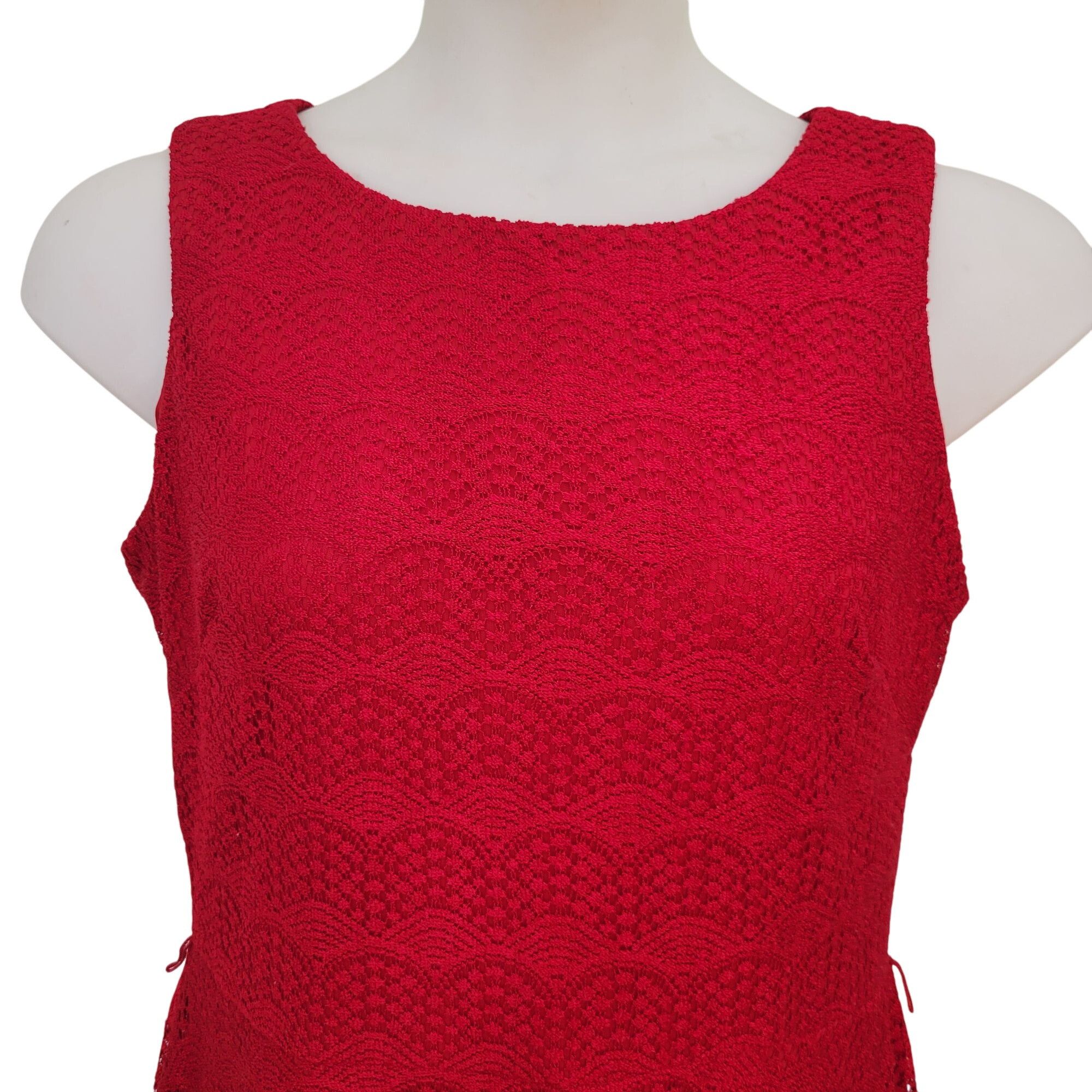 Other Danny Nicole 14 Red Lace Sleeveless Dress Formal Christmas H Size XL / US 12-14 / IT 48-50 - 4 Thumbnail