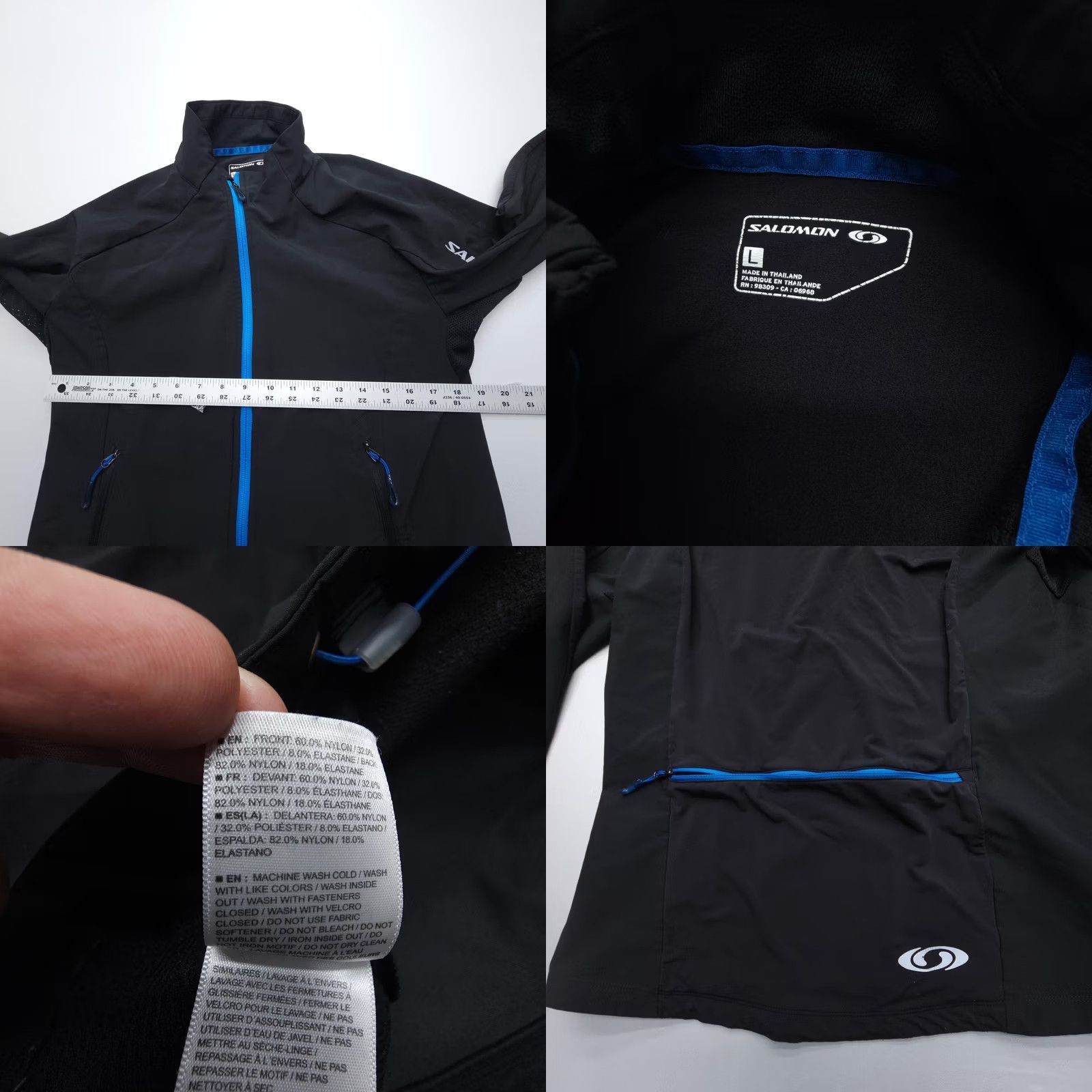 Salomon Salomon Windbreaker Jacket Womens Large Black Softshell Zip Full Zip Outdoor Style Logo Trail Windbreaker Female L Regular Active Size L / US 10 / IT 46 - 8 Thumbnail