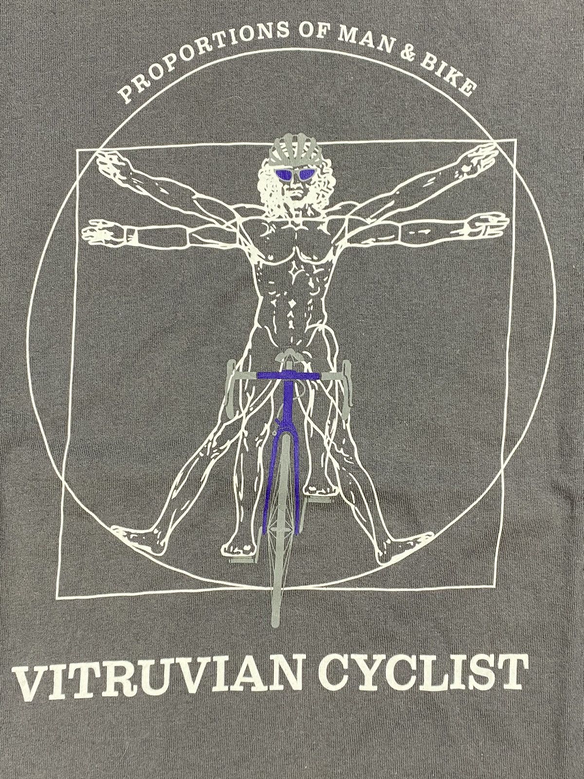 Bicycle × Vintage Pluvious Vitruvian cyclist leonardo davinci t shirt Size US L / EU 52-54 / 3 - 4 Thumbnail