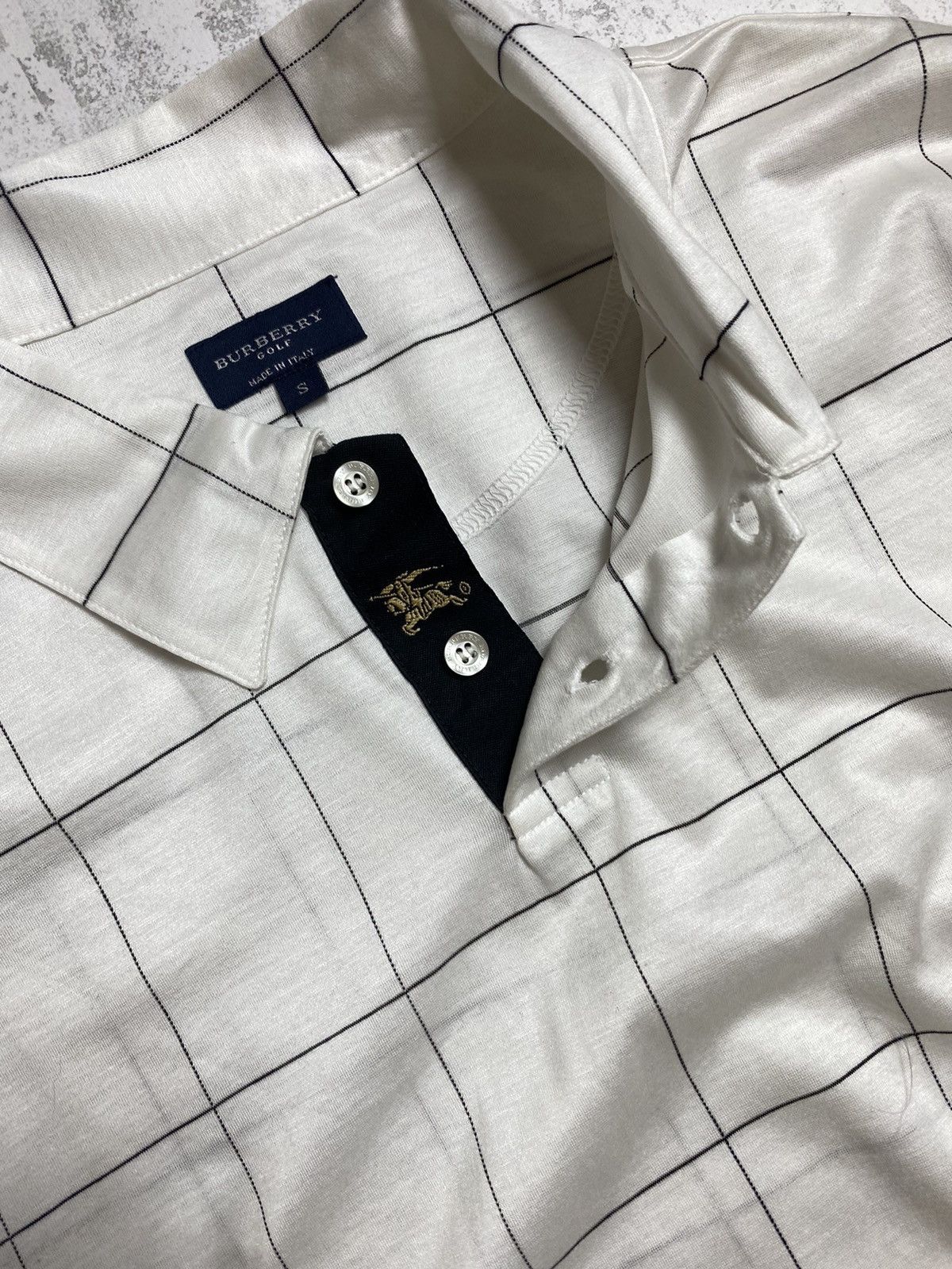Burberry Burberry Golf Vintage White Grid Check Polo Shirt Cotton Size US S / EU 44-46 / 1 - 2 Thumbnail