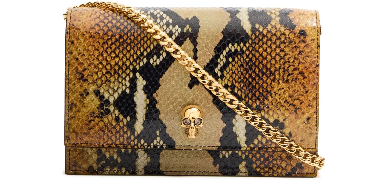 Alexander McQueen MCQUEEN Skull Small Brown Leather Shoulder Bag New/Auth Size ONE SIZE - 1 Thumbnail