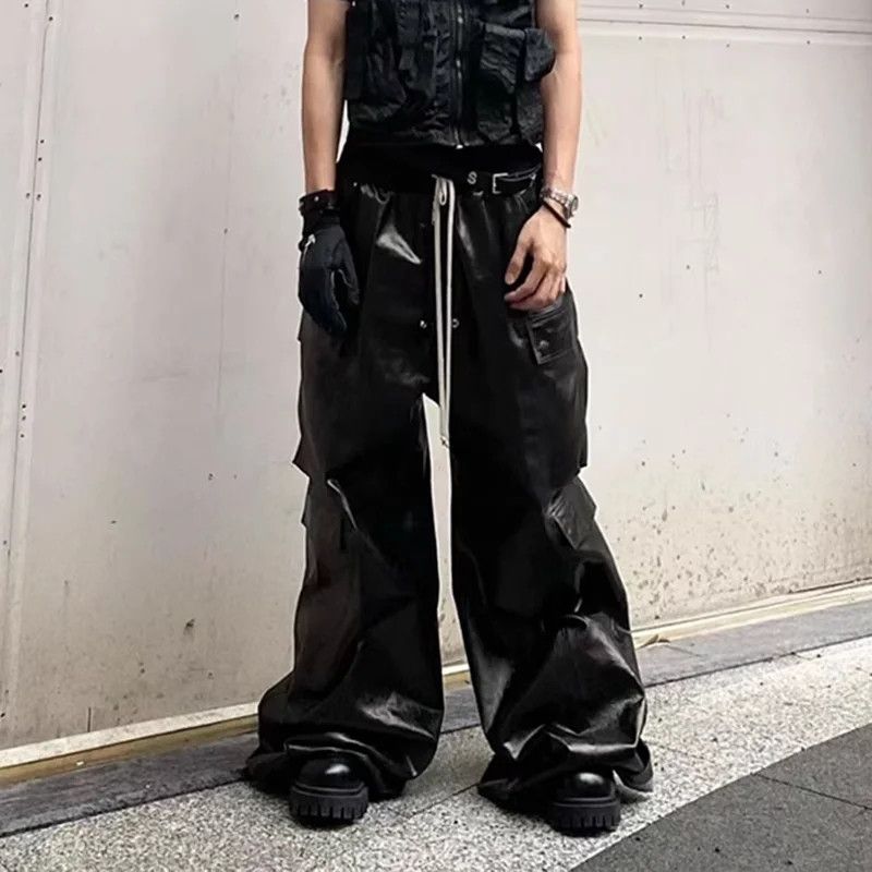 Japanese Brand × Leather × Streetwear Leather Pants Hombre