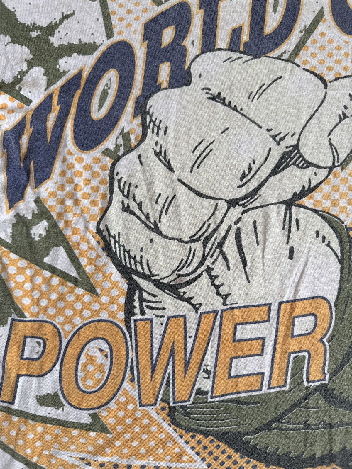 *RARE* VINTAGE 90s WORLD GYM POWER AOP TEE BODYBUILDING