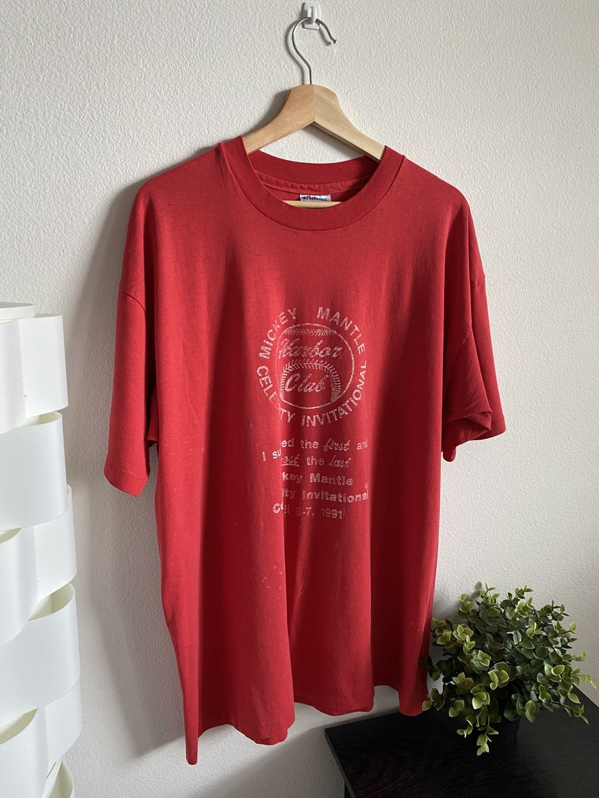 MLB Vintage 90s Mickey Mantle Celebrity Game Tee Size US XL / EU 56 / 4 - 2 Thumbnail